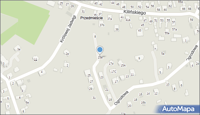 Dobczyce, Ogrodowa, 23a, mapa Dobczyce
