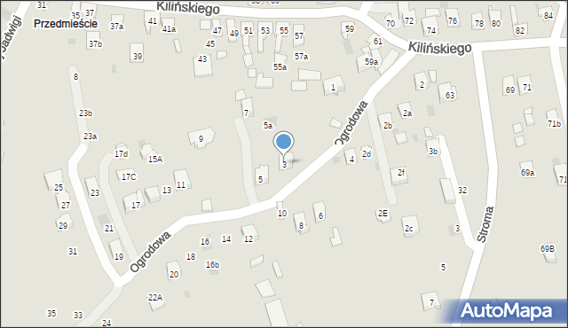 Dobczyce, Ogrodowa, 3, mapa Dobczyce