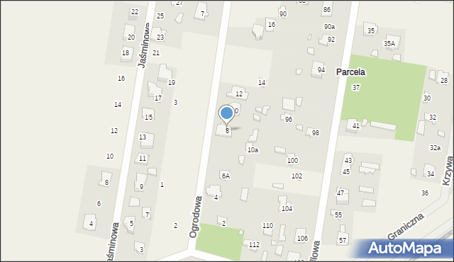 Dobczyn, Ogrodowa, 8, mapa Dobczyn