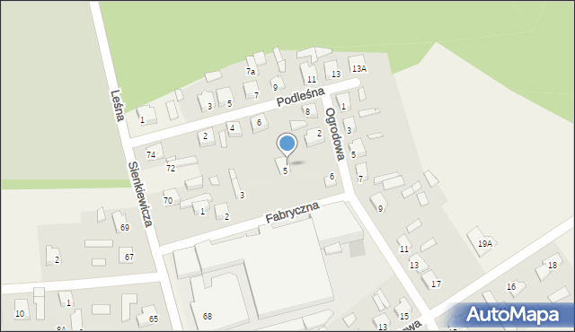 Dobroń, Ogrodowa, 4, mapa Dobroń