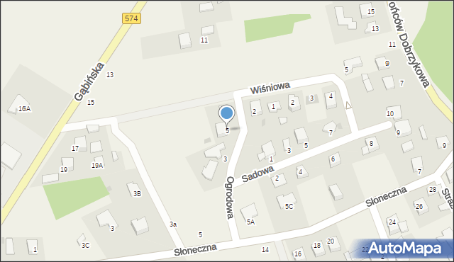 Dobrzyków, Ogrodowa, 5, mapa Dobrzyków