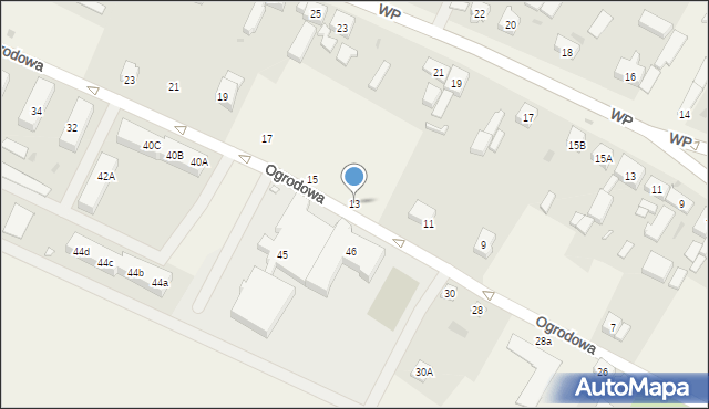 Dolice, Ogrodowa, 13, mapa Dolice