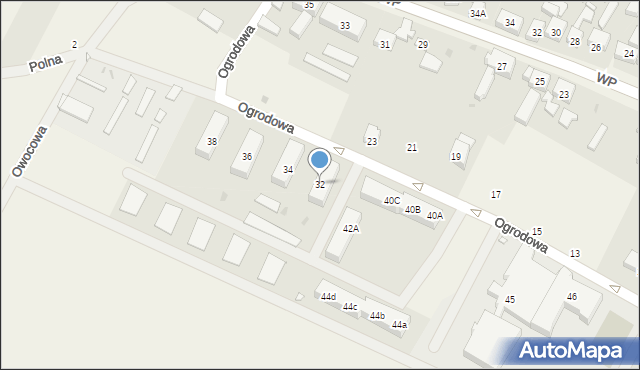 Dolice, Ogrodowa, 32, mapa Dolice