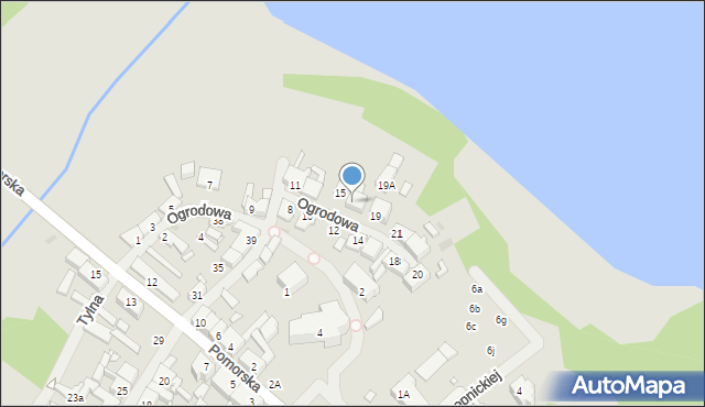 Drawno, Ogrodowa, 17, mapa Drawno