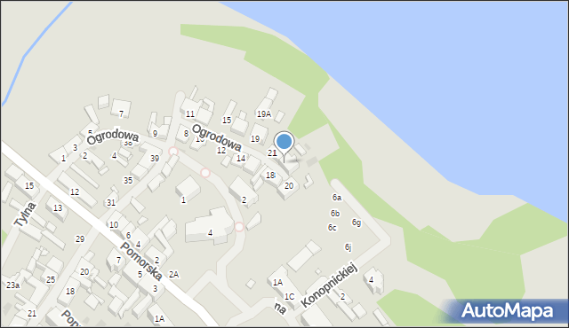 Drawno, Ogrodowa, 23, mapa Drawno
