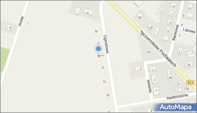 Drelów, Ogrodowa, 35, mapa Drelów