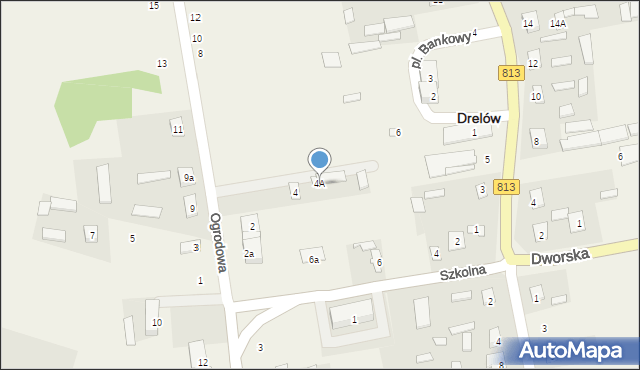 Drelów, Ogrodowa, 4A, mapa Drelów