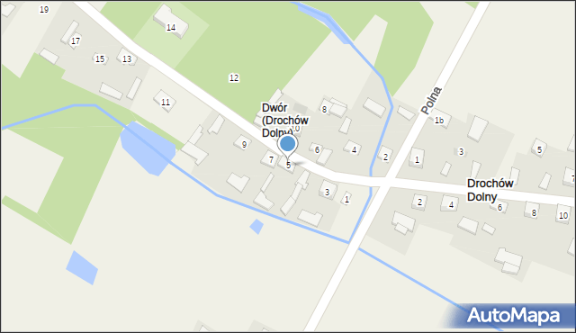 Drochów Dolny, Ogrodowa, 5, mapa Drochów Dolny