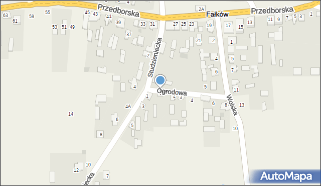 Fałków, Ogrodowa, 1, mapa Fałków