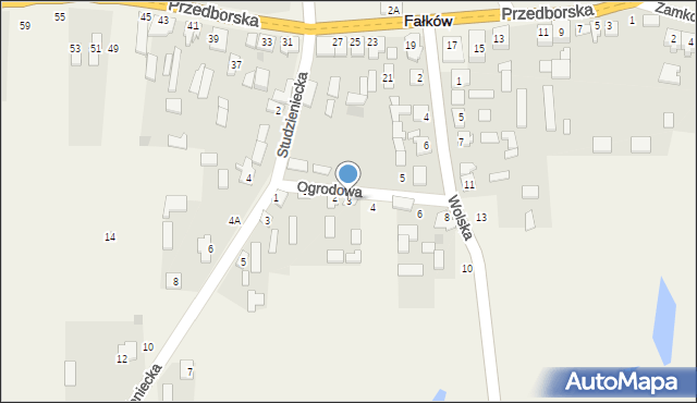 Fałków, Ogrodowa, 3, mapa Fałków