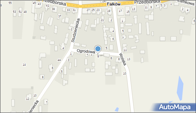 Fałków, Ogrodowa, 4, mapa Fałków