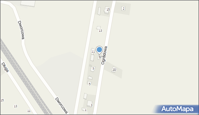 Gąsocin, Ogrodowa, 9, mapa Gąsocin