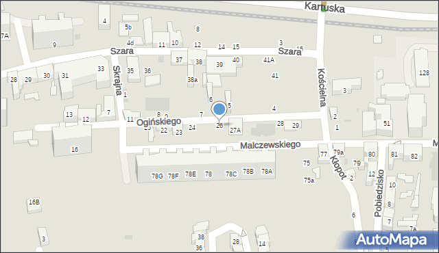 Gdańsk, Ogińskiego Michała Kleofasa, 27, mapa Gdańska