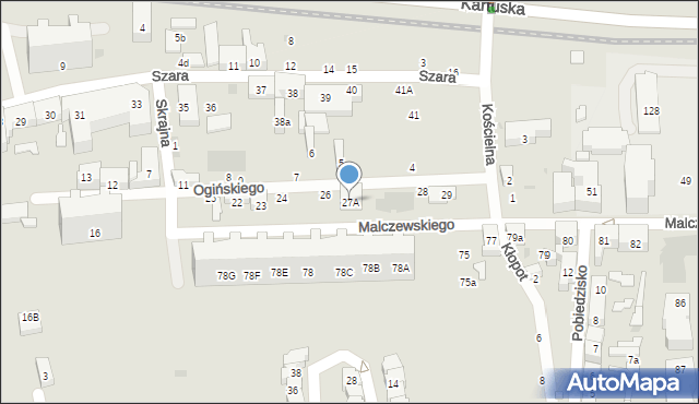 Gdańsk, Ogińskiego Michała Kleofasa, 27A, mapa Gdańska