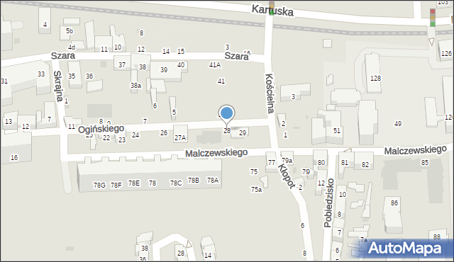 Gdańsk, Ogińskiego Michała Kleofasa, 28, mapa Gdańska