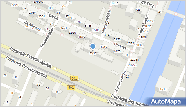 Gdańsk, Ogarna, 53-56, mapa Gdańska