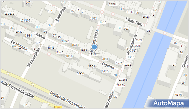 Gdańsk, Ogarna, 83/84, mapa Gdańska