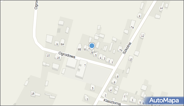 Gidle, Ogrodowa, 6, mapa Gidle