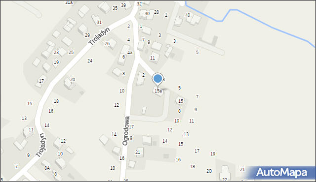 Giebułtów, Ogrodowa, 15a, mapa Giebułtów