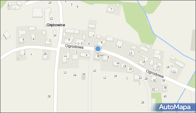Głębowice, Ogrodowa, 6, mapa Głębowice