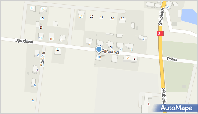 Golice, Ogrodowa, 1B, mapa Golice