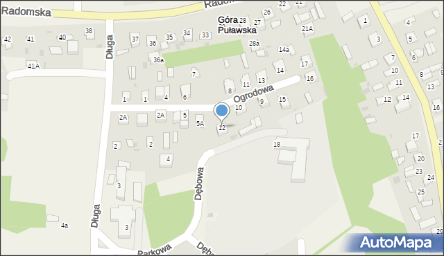 Góra Puławska, Ogrodowa, 12, mapa Góra Puławska