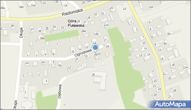 Góra Puławska, Ogrodowa, 15, mapa Góra Puławska