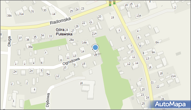 Góra Puławska, Ogrodowa, 16, mapa Góra Puławska