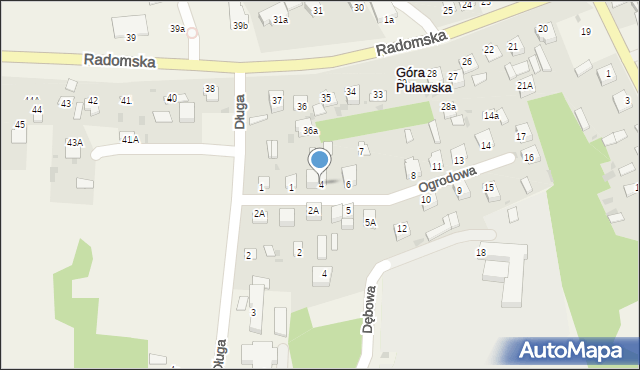 Góra Puławska, Ogrodowa, 4, mapa Góra Puławska