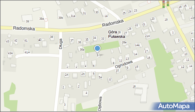 Góra Puławska, Ogrodowa, 7, mapa Góra Puławska