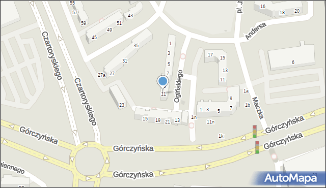 Gorzów Wielkopolski, Ogińskiego Michała Kleofasa, 11, mapa Gorzów Wielkopolski