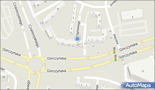 Gorzów Wielkopolski, Ogińskiego Michała Kleofasa, 13, mapa Gorzów Wielkopolski