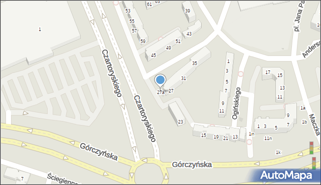 Gorzów Wielkopolski, Ogińskiego Michała Kleofasa, 27a, mapa Gorzów Wielkopolski