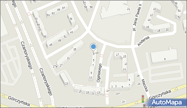 Gorzów Wielkopolski, Ogińskiego Michała Kleofasa, 3, mapa Gorzów Wielkopolski