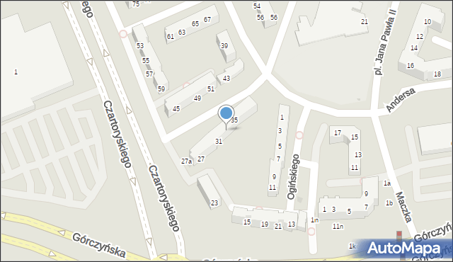 Gorzów Wielkopolski, Ogińskiego Michała Kleofasa, 33, mapa Gorzów Wielkopolski