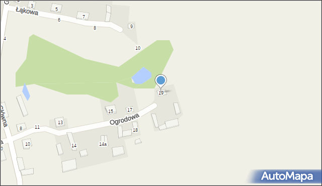 Grędzice, Ogrodowa, 19, mapa Grędzice