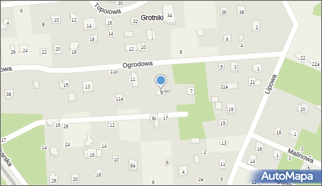 Grotniki, Ogrodowa, 9, mapa Grotniki