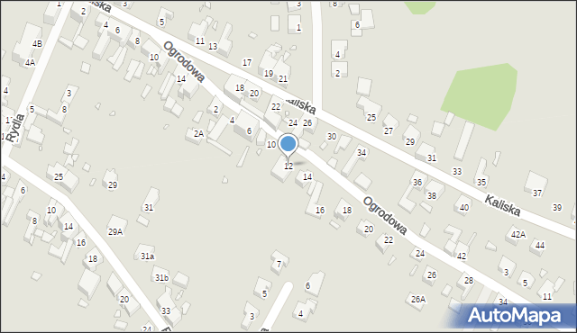 Gubin, Ogrodowa, 12, mapa Gubin