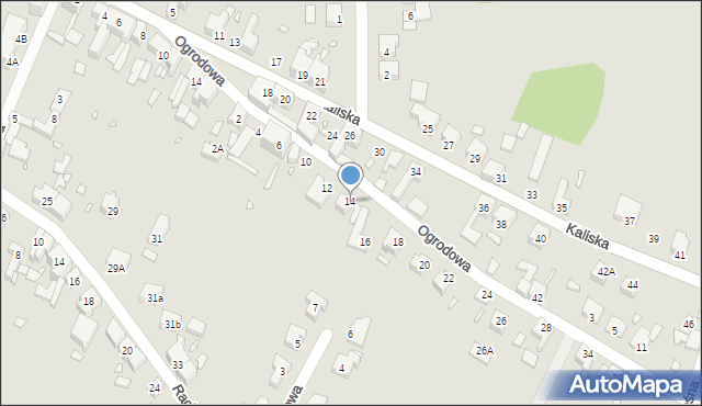 Gubin, Ogrodowa, 14, mapa Gubin