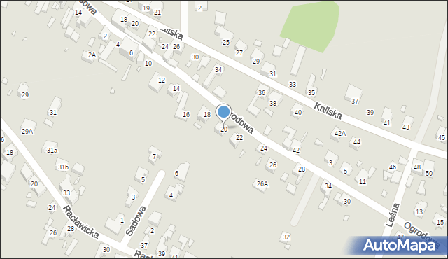 Gubin, Ogrodowa, 20, mapa Gubin