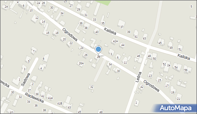 Gubin, Ogrodowa, 28, mapa Gubin