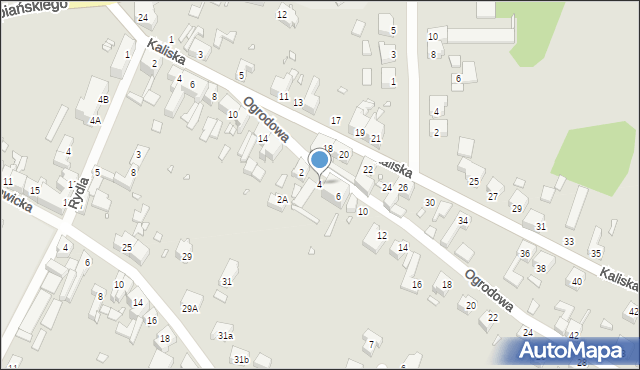 Gubin, Ogrodowa, 4, mapa Gubin