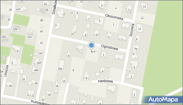 Hornówek, Ogrodowa, 5, mapa Hornówek