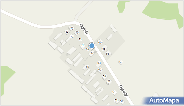 Hucisko, Ogrody, 67, mapa Hucisko
