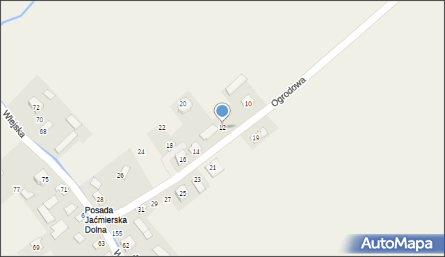 Jaćmierz, Ogrodowa, 12, mapa Jaćmierz