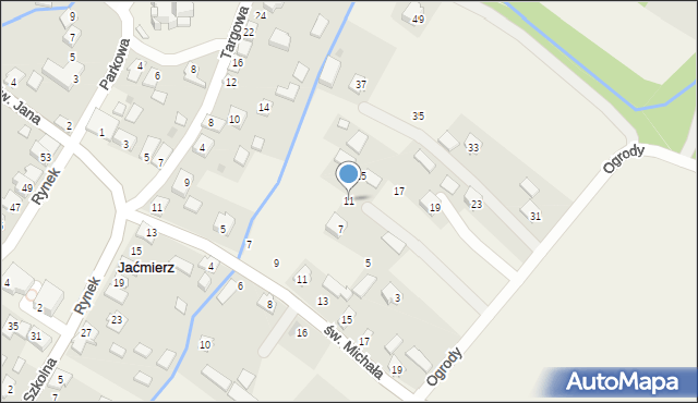 Jaćmierz, Ogrody, 11, mapa Jaćmierz