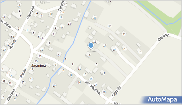 Jaćmierz, Ogrody, 9, mapa Jaćmierz