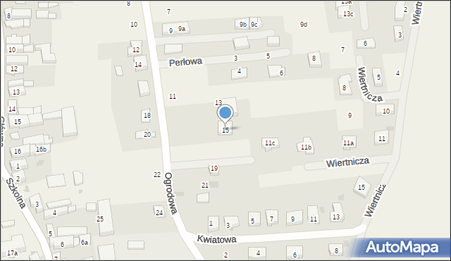 Jaczów, Ogrodowa, 15, mapa Jaczów