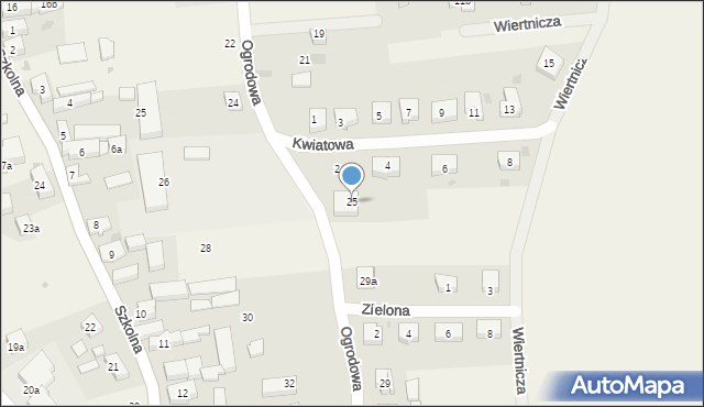 Jaczów, Ogrodowa, 25, mapa Jaczów