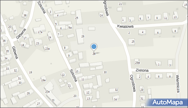 Jaczów, Ogrodowa, 28, mapa Jaczów